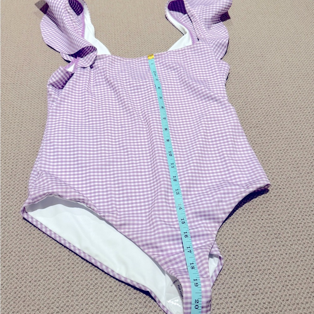 Hill House Lilac Gingham Rosie Swimsuit - Picture 8 of 9